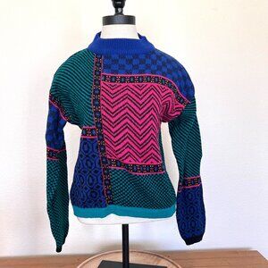 80's Funky Pullover Sweater - Size Large - Design Zone